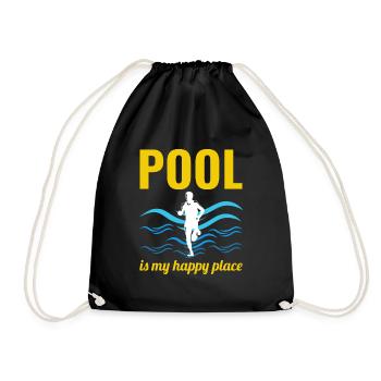 Deep Water Aqua jogging Pool Running Fitness - Drawstring Bag - black - Front