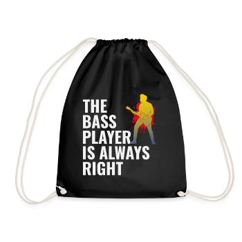 Bass Guitar Player Music Musician Bassist Funny - Drawstring Bag - black - Front