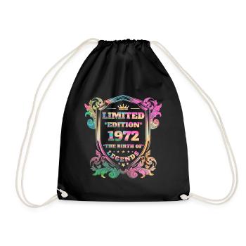 1972 Anniversaire vintage couleurs arc-en-ciel - Sac de sport léger - noir - Devant