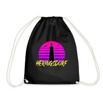 Heringsdorf 80s - Turnbeutel - Schwarz - Vorne
