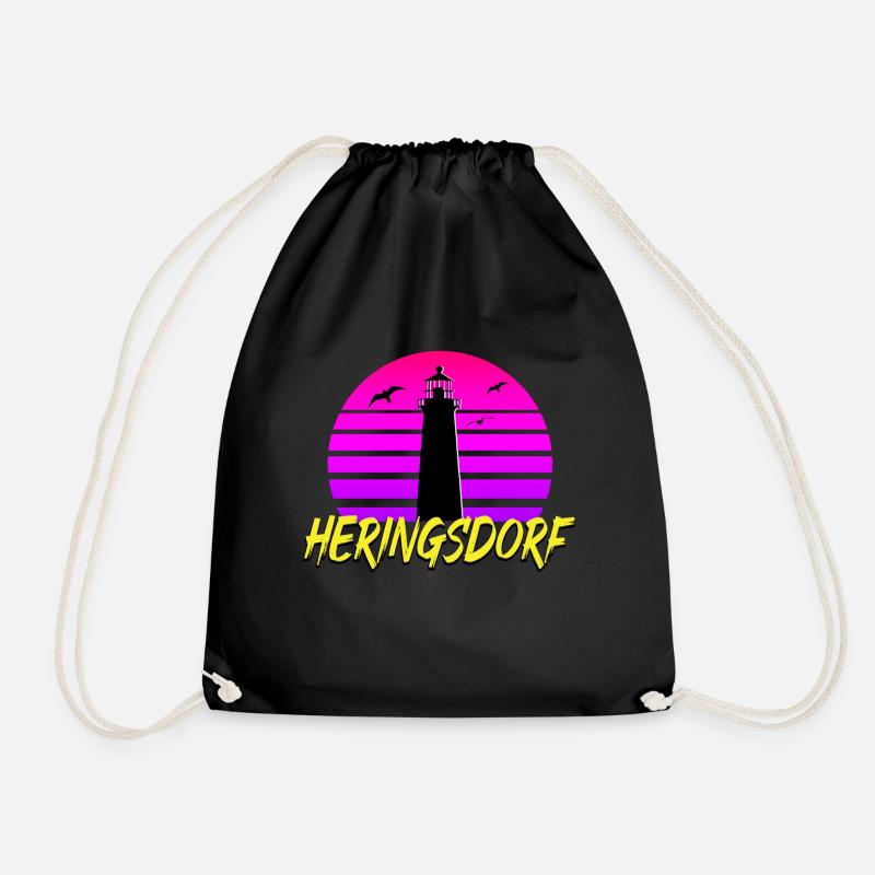 Heringsdorf 80s - Turnbeutel - Schwarz