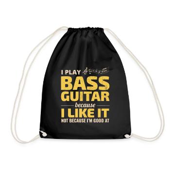 Bass Guitar Player Music Musician Bassist Funny - Drawstring Bag - black - Front