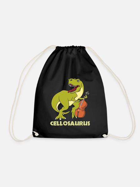 Musical Tee For Musicians "Cellosaurus" T-shirt - Turnbeutel - Schwarz