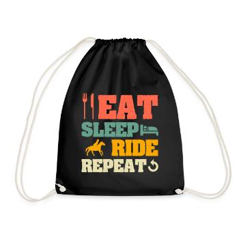 Eat Sleep Ride Repeat Life Is Better With Horses - Turnbeutel - Schwarz - Vorne