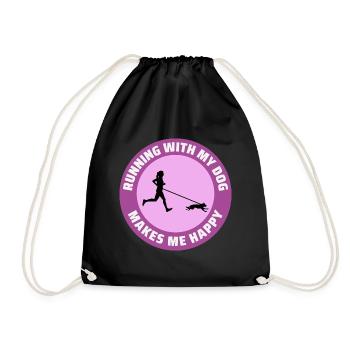 Canicross Trail Running Dog Sport Outdoor Hobby - Drawstring Bag - black - Front