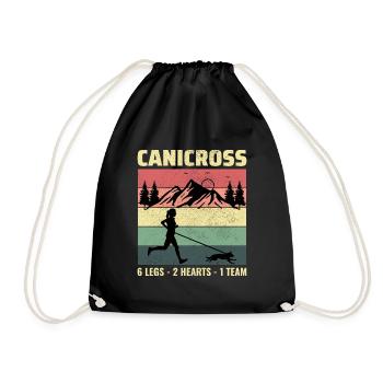 Canicross Trail Running Dog Sport Outdoor Hobby - Drawstring Bag - black - Front