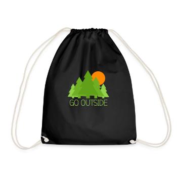 go outside - Turnbeutel - Schwarz - Vorne