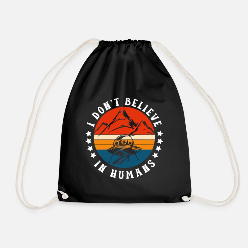 Alien Funny Extraterrestrial - Drawstring Bag - black