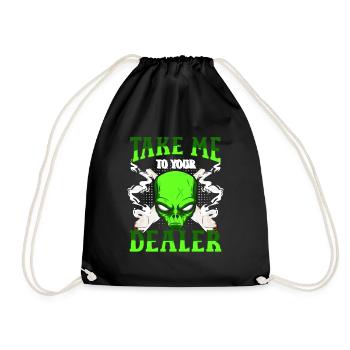 Extraterrestrial Star Space Retro - Drawstring Bag - black - Front