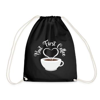 Caffeine Morning Breakfast Drink Collection - Drawstring Bag - black - Front