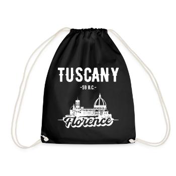Florenz Toskana Skyline Geschenk - Turnbeutel - Schwarz - Vorne