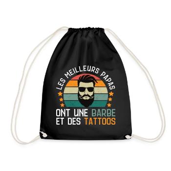 Les meilleurs papas ont une barbe et des tattoos - Sac de sport léger - noir - Devant