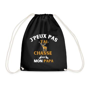 j peux pas j ai chasse avec mon papa - Sac de sport léger - noir - Devant