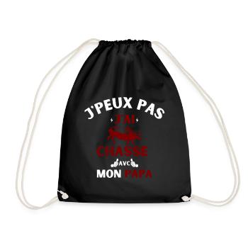 j peux pas j ai chasse avec mon papa - Sac de sport léger - noir - Devant