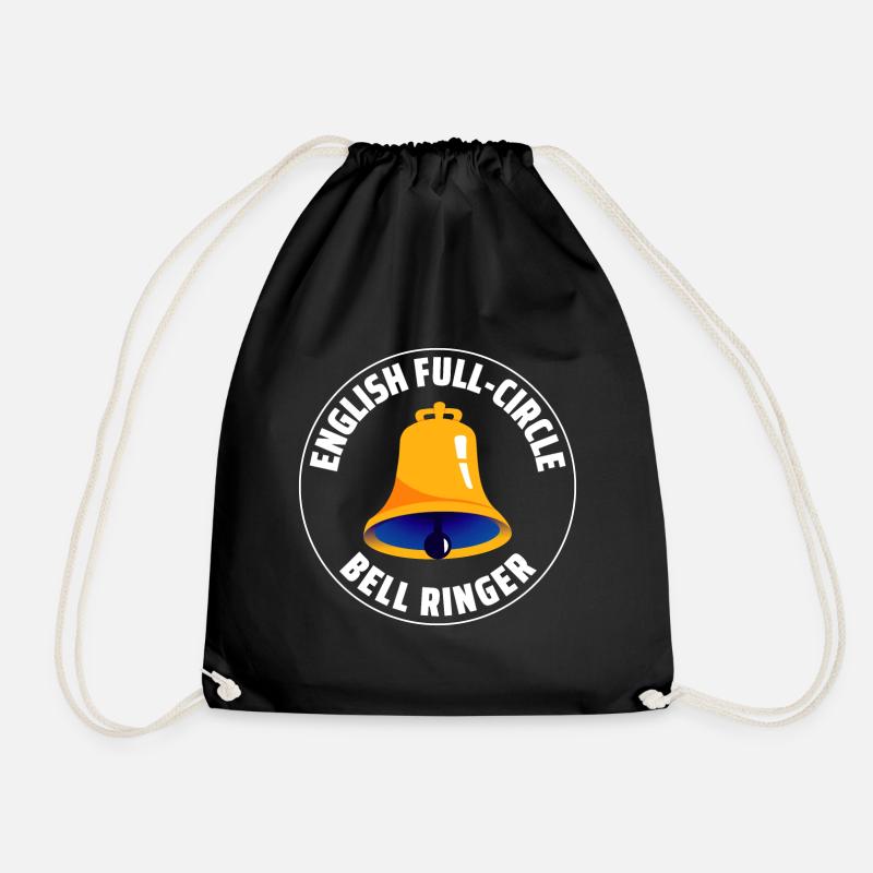 English Full-Circle Bell Ringer Ringing UK England - Drawstring Bag - black