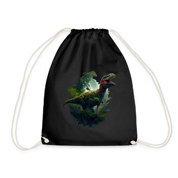 Dinosaur - Drawstring Bag - black - Front
