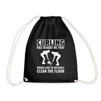 Curling Sweeping Fan Winter Ice Sport Curler Drôle - Sac de sport léger - noir - Devant