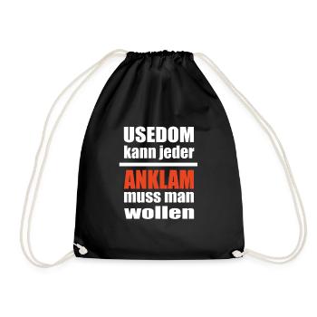 Anklam Usedom - Turnbeutel - Schwarz - Vorne