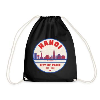 Insigne de la ville de la paix de Hanoï Paysage urbain - Sac de sport léger - noir - Devant