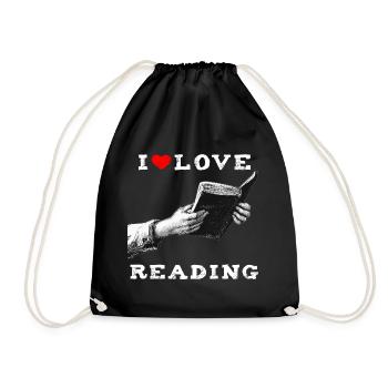 I love reading - Drawstring Bag - black - Front