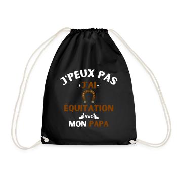 J'Peux Pas J'Ai équitation avec mon papa - Sac de sport léger - noir - Devant