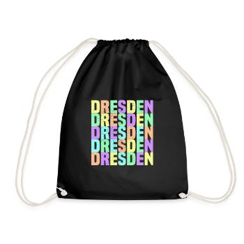 Dresden Regenbogen - Turnbeutel - Schwarz - Vorne