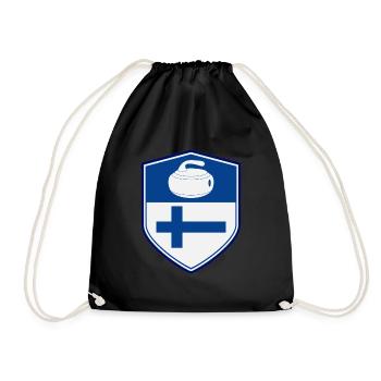 Finnland Flagge Curling Team Wintersport - Turnbeutel - Schwarz - Vorne