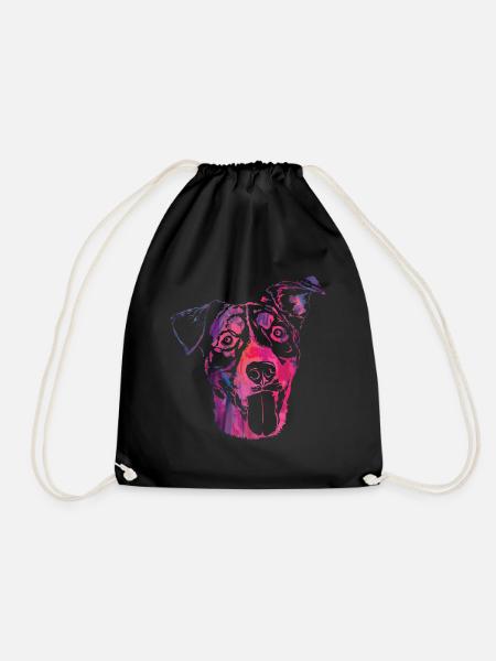 Abstract Paws Animal Dog Design For Paw Owners - Drawstring Bag - black