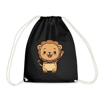 Kawaii Lion, for strong personalities - Drawstring Bag - black - Front