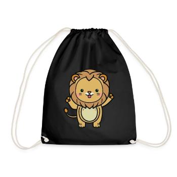 Kawaii Lion, for strong personalities - Drawstring Bag - black - Front