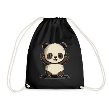 Kawaii Panda, to love - Drawstring Bag - black - Front