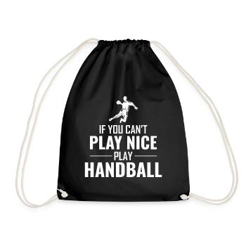 Handballspieler Sport Team Handballer Lustiger Spruch - Turnbeutel - Schwarz - Vorne