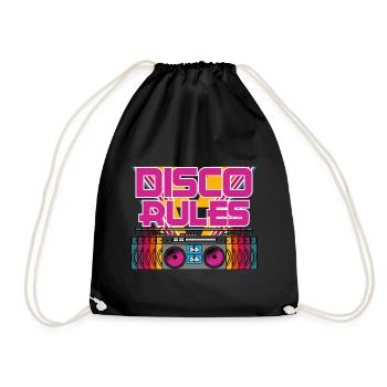 Retro Boombox Radio Music Rhythm Collection - Turnbeutel - Schwarz - Vorne