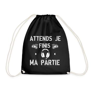 Attends je finis ma partie - Sac de sport léger - noir - Devant