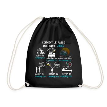camping car temps libres cadeau camping car - Sac de sport léger - noir - Devant
