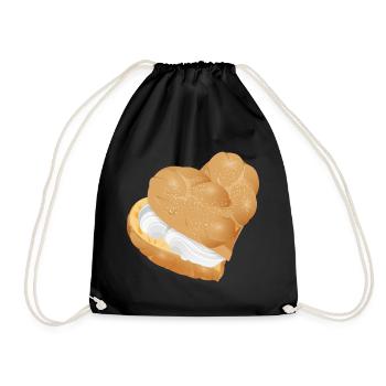 Crème fourrée crème puff coeur - Sac de sport léger - noir - Devant