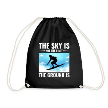 Skysurfing Skydiving Extreme Sport Skydiver Funny - Drawstring Bag - black - Front