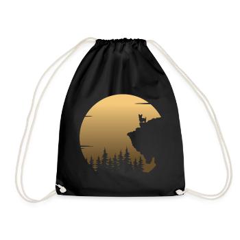 Biewer Yorkshire Terrier Moon Silhouette - Drawstring Bag - black - Front