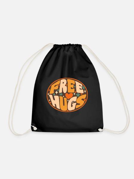 free hugs 70s - Turnbeutel - Schwarz