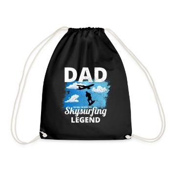 Skysurfing Dad Skydiving Extreme Sport Skydive - Drawstring Bag - black - Front