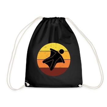 Wingsuit flying Base Jumping Skydiving Retro - Drawstring Bag - black - Front