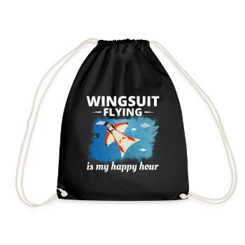 Wingsuit fliegen Base Jumping Fallschirmspringen Wingsuiting - Turnbeutel - Schwarz - Vorne