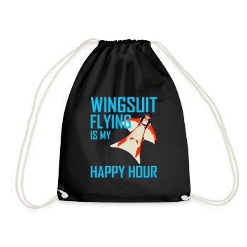 Wingsuit flying Base Jumping Skydiving Wingsuiting - Drawstring Bag - black - Front