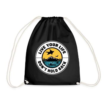 Wingsuit fliegen Base Jumping Fallschirmspringen Wingsuiting - Turnbeutel - Schwarz - Vorne