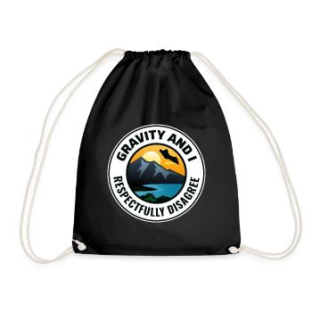 Wingsuit fliegen Base Jumping Fallschirmspringen Wingsuiting - Turnbeutel - Schwarz - Vorne