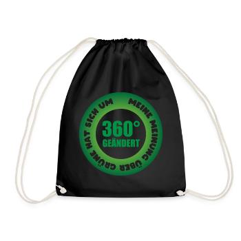 Meine Meinung über Grüne hat sich um 360 Grad geän - Turnbeutel - Schwarz - Vorne