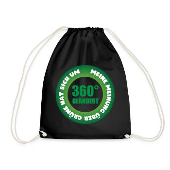 Meine Meinung über Grüne hat sich um 360 Grad geän - Turnbeutel - Schwarz - Vorne