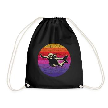 Skydiving Parachute Skydive Skydiver Parachuting - Drawstring Bag - black - Front