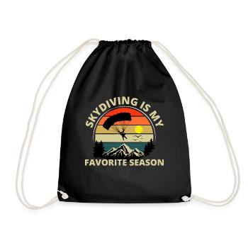 Skydiving Parachute Skydive Skydiver Parachuting - Drawstring Bag - black - Front