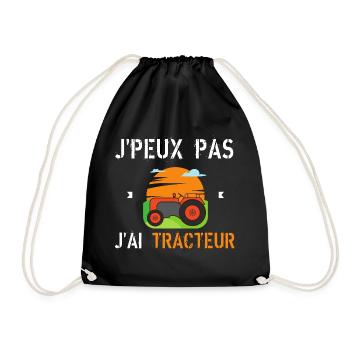 J'Peux Pas J'Ai Tracteur - Sac de sport léger - noir - Devant